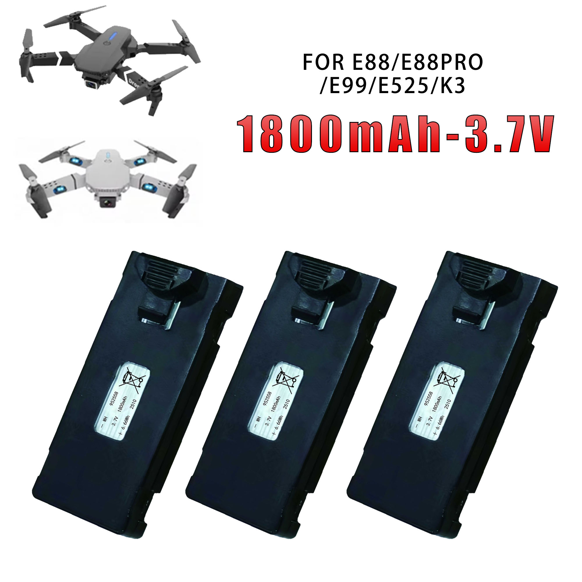E88 3.7V 1800mAh Original Fact - Eachine Drone E58 review and price